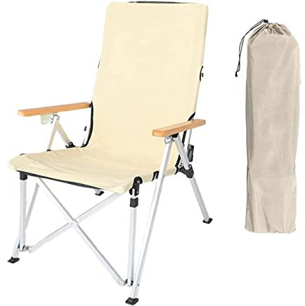 DRMEE Klappstuhl Angelstuhl Camping Ultraleichter Aluminiumrohr-Eisfischen-Stuhl-Rucksack-Stuhl Mit Hölzernem Handlauf-Hocker Für Das Kampierende Strand-Fischen Camping Stuhl (Color : B)