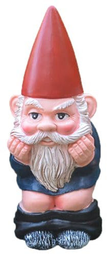 BQKMTPVA Statua Divertente Gnomo da Giardino Esterno, 4.5x4.5x12CM Ornamento in Resina Impermeabile, Nani Decorativi(B)