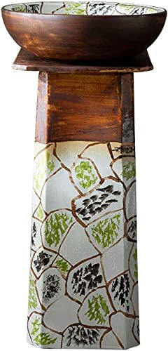 Lavabo da Appoggio in Ceramica Lavandino a piedistallo retrò per hotel, lavabo a colonna creativo in ceramica stile industriale, lavabo da terra per vasca da bagno 77 * 40 cm con combinazione di rubi