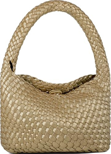 NOBLIFE Gewebte Tasche für Damen, kleine vegane Leder Sommer Strand Geldbörse und Reisehandtaschen Damen Retro Chic Schultertaschen