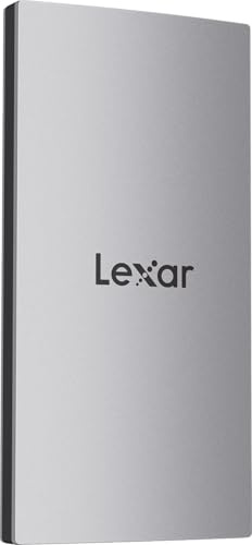 Lexar 2TB ES3 External SSD, Up to 1050MB/s Read, Storage Expansion, Compatible w/USB-C Smartphones, iPhone 15/16, PC, Mac, Tablets, Sleek & Sturdy Design, Silver (LES3XXX002T-RNSAU) | Compatible with PC, Mac, Tablet, Smartphone, Camera, Gaming, Drop, Dust and Water Resistant, 2 in 1 USB-C/A Cable