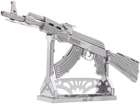Metal Zone AK47 3D-Puzzle aus Metall, Modellbausatz AK47 zum Zusammenbauen, 3D-Metallpuzzle für Erwachsene, 11 x 1,8 x 5,8 cm
