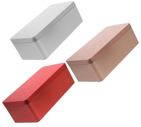 OFFSCH 3piezas Contenedor De Escritorio Tapa Lata De Almacenamiento Multiusos Hojalata para Dulces y Papelería