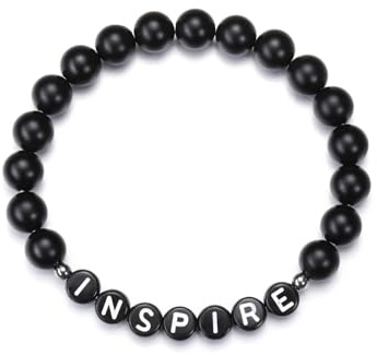 GEHECRST Personalisierte Armband mit Namen Buchstaben Perlen Partnerarmband Heilsteine Armband Perlenarmband Freundschaftsarmband Yoga Armband Personalisierte Geschenke für Partner Freunde Familie