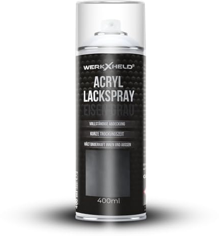 WerkXheld Sprühlack 400ml - Hochwertiges Lackspray EisenGrau RAL 7011, Vielseitig anwendbar auf Holz, Metall & Textil, Langlebiger Acryllack Spray