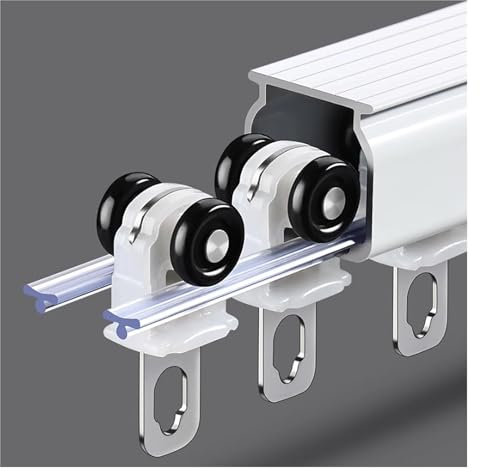 Deckenvorhangschiene，Vorhangschiene， Deckenvorhangschiene, Raumteiler, Krankenhausvorhang, Vorhangschiene, Gleithaken, weißes Aluminium, 3/6/9/12/16/17/18/20 Fuß lang, Schiebegardine(4m/13ft)