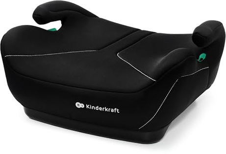 Kinderkraft I-BOOST 2 Silla de coche, Silla de Bebe, Asiento de coche, I-Size, 125-150cm, asiento elevador de 6 a 12 años, fácil de montar, postura ergonómica, espuma adicional, Negro