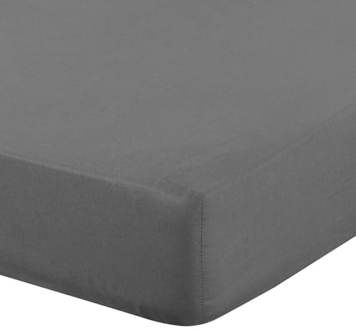 Eurofirany - Spannbettlaken 140x200 - Bettlaken Basic aus Baumwolle, Spannbetttuch mit Gummizug, Widerstandsfähig - für Dicke Matratzen 30 cm Tiefe Tasche - Viele Farben, Stahl