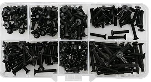 LIUDONGX Juego de Tuercas hexagonales de Cabeza Plana avellanada de Acero Negro de Grado 10,9, Tornillos for máquina eléctrica, Pernos hexagonales Allen M2 M3 M4 M5 M6(M2)