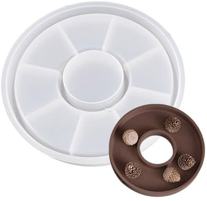YIGZYCN Moule en silicone polyvalent pour résine de silicone - Moule à plat en silicone - Moules creux et ronds pour plats