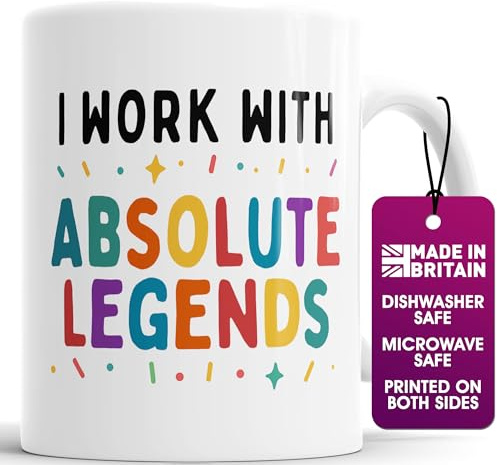 Faithful Prints Funny Work Colleague Mug - “I Work with Absolute Legends” Gift, Office Mug, Secret Santa & Birthday Workmate Present, Office Humour Tea or Coffee Cup