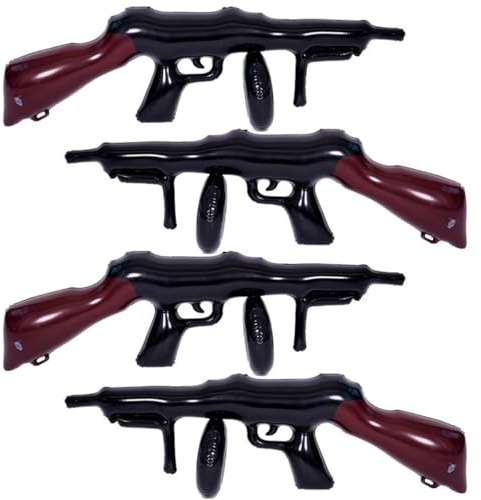 Aufblasbare Pistolenballons, 4 Stück, Maschinengewehr-Requisiten, perfekt für Kostüme, Cosplay und Geburtstagsparty-Dekorationen