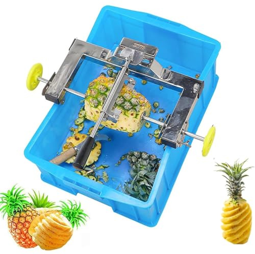 Sbucciatore per ananas commerciale con spaziatura regolabile, doppio polo retrattile per sbucciare rapidamente e completamente, ideale per casa, ristorante, bar