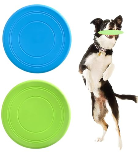 TEOZBLU 2 unidad Perros interactivos Frisbee, Nobleza Frisbee Perros, Juguete de Disco Volador para Perro, Se Utiliza para Ejercitar Deportes al Aire Libre para Perros