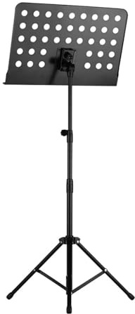 Notenständer Zusammenklappbarer Notenständer for Gitarre, aus Aluminiumlegierung mit Tragetasche for Violine, Klavier(Type B Black)