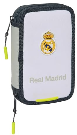 Plumier Doble Real Madrid 29 Piezas 25/26 Compacto con Material Escolar Incluido para Colegio