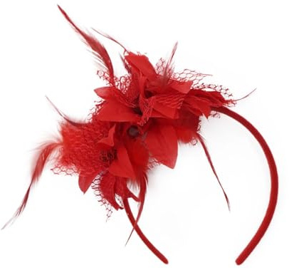 Feder Haarschmuck Haarreif, 1920er Fascinator Kopfschmuck für Damen, Feder 20er Jahre Stirnband mit Künstlichen Blumen für Karneval Cocktail Hochzeit Tee-Party Accessoires