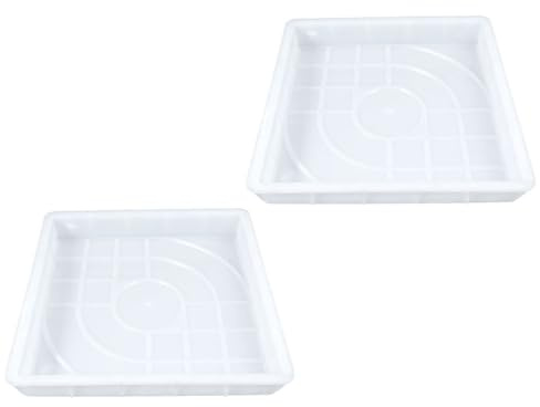 NIYANGLE Stampo in Plastica Riutilizzabile per Mattoni da Giardino 25x25x4 Cm, Set 2 Pezzi per Pavimentazione Fai da Te, per Camminamenti, Terrazze e Bordi Piscina in Cemento