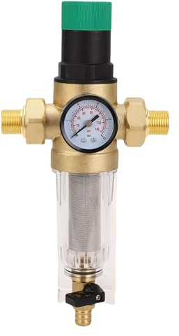 LiebeWH Régulateur de Pression D'Eau, DN25 1 Po en Laiton et Acier Inoxydable avec Filtre Lavable pour Système D'alimentation en Eau Domestique, Prévention des Températures élevées,