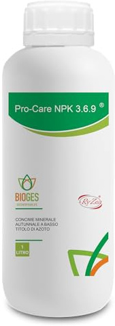 PRO-Care NPK 3.6.9 da 1 LT- Bonsai- Concime Liquido NPK Ideale per Il Periodo Autunnale a Basso Titolo di Azoto