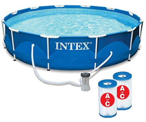Intex 30,5 x 76,2 cm Metallrahmenpool mit Filter und Filterkartuschen Typ A oder C
