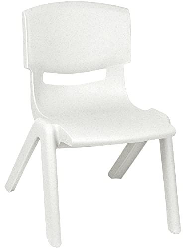 alles-meine.de GmbH Kinderstuhl/Stuhl Farbe wählbar weiß - meliert - Plastik - bis 100 kg belastbar/kippsicher - für INNEN & AUßEN - 0-99 Jahre - stapelbar - Garten - K..