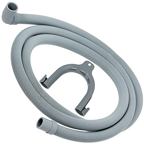 SPARES2GO Drain Hose with Right Angle End Compatible with Sharp Washing Machine (2.5m)
