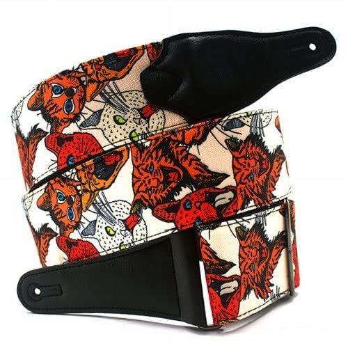 SZOMH Gitarrengurte Einstellbar gestickter Baumwollgitarrengurtweiterung und Verdickung for elektrische Akustikgitarre Bass Gürtel (Color : Leopard Pattern)