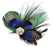Flickor mode påfågelfjäder hårspänne fjäder hårnålar bröllop fjäder fascinator kostym hårnålar bröllopsfjäder fascinator tillbehör bröllop fjäder fascinator för kvinnor och flickor