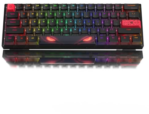 Womier 60% Mechanical RGB Wired Gaming Keyboard, Hot-Swappable, Linear Red Switch, PC/MAC, Black