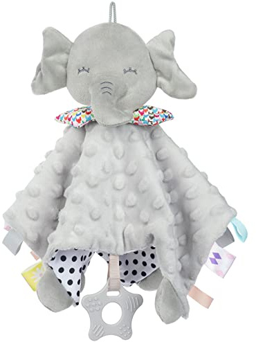 Vicloon Babyhandduk leksaker, personlig elefant mjuk mjuk baby uppvaknande lugnande handduk för nyfödda småbarn flickor pojkar bästa gåvor