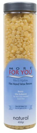 More For You Film Hand Wax Beans Pet Natural - Cera caliente para depilación (450 g), color dorado