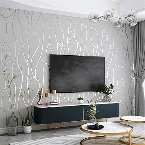 SAIMEYI Vliestapete Skandinavische Geometrische Muster Linien Moderne Minimalistische Mode Tapete. TV-Tapete Für Das Wohnzimmer Tapete Für Das Kinderzimmer (Grau-3366-2)