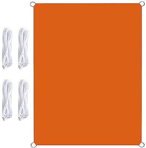 Sun Shade Sail Rectangle Waterproof 5 x 9 m(16.4 x 29.53ft) PES UV-light resistant Sun Protection Hot Tub Shelter for Outdoor with Fixing Kit for Outdoor Garden Pergola, Orange