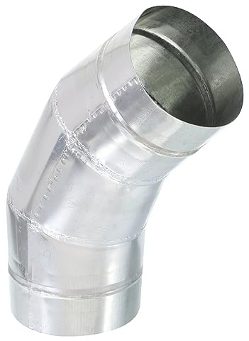 PATIKIL 4 OD 45 Degree Elbow Duct Pipe Connector, Dryer Vent Round Tube Bend Connector Adapter Fitting for Dryer HVAC Ventilation Chimney Exhaust Fan