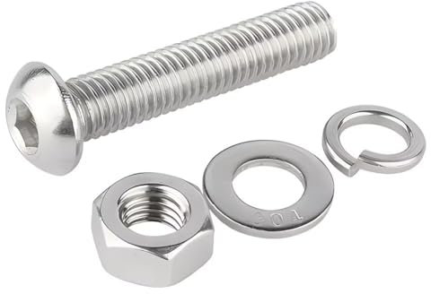 SYDARSYN Schrauben Set Edelstahl, M4x70mm Linsenkopfschrauben mit Innensechskant Maschinenschrauben Muttern und Unterlegscheiben Sortiment Kit (20 Stück)