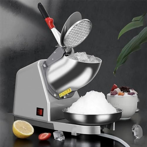 380W Electric Ice Crusher, Commercial Stainless Steel Snow Cone Maker, Speed 2200r/min, 85kg/h Crushed Ice Volume, Adjustable Ice Fineness, for Home Commercial Use