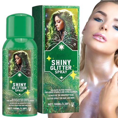 Spray di fissazione di lucentezza per il viso,Spray per il corpo con lucentezza brillante - Spray per capelli lucido resistente all'acqua,Spruzzo temporaneo di lucentezza del braccio per spruzzo