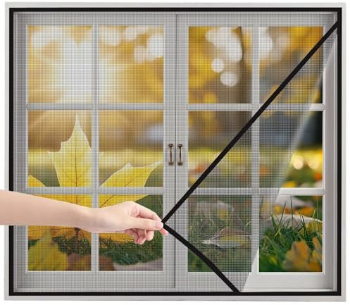 Rollo Insektenschutz Fenster Gewebe 165x185cm Schwarz Fliegenrollo für Fenster Insektenschutzrollo füR Dachfenster Fliegengitter Gewebe DIY Fenster