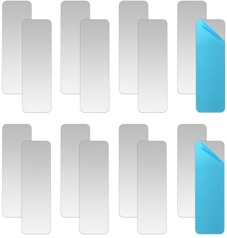 Seatern Adhesive Metal Plates for Magnetic Mounts, 1 x 3.15, 16 Pack Steel Strips with Adhesive Backing for Magnets on Non-Steel Vents