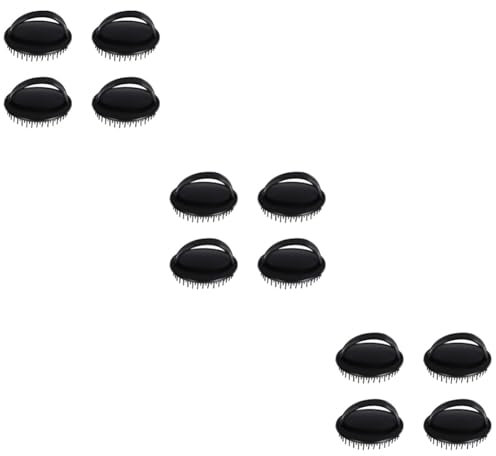 Ipetboom 3 Sätze Massage-shampoo-bürste Schwamm Föhnbürste Ausblasbürste Walzenbürste Zum Föhnen Duschkamm Für Haare Haarbürsten Haarbürste Dusche Bad Plastik Black 4 Stück * 3