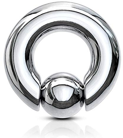 viva-adorno piercing BCR Spring Ball Closure ring intimpiercing klämring kirurgiskt stål 316L clip in Pop Out XXL tjocklek 4 till 10 mm Z297x, Rostfritt stål