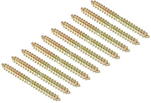 TOP-VIGOR 12Pcs Hanger Bolts, M5x40mm Double Ended Self-Tapping Thread Wood to Wood Dowel Screws, Double Ended Dowel Screws, Screw Dowels Hanger for Wood Connecting