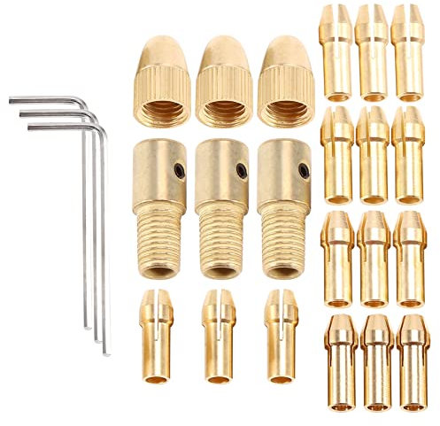 Pqahffowr 3 Juegos de Portabrocas de LatóN de 0,5-3Mm Pinza de Broca EléCtrica PequeñA Apto para Herramientas Rotativas 3 TamañOs -2,0Mm 2,35Mm 3,17Mm