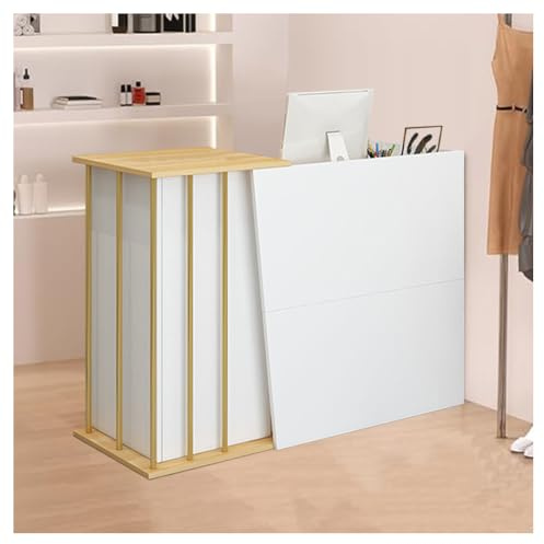Pobbycrafm Mostrador de Recepcion, Mostrador de Recepción Supermercado con 3 Cajones Mueble Recepción para Salón Tienda Hotel Tiendas de Ropa A 90x100 cm