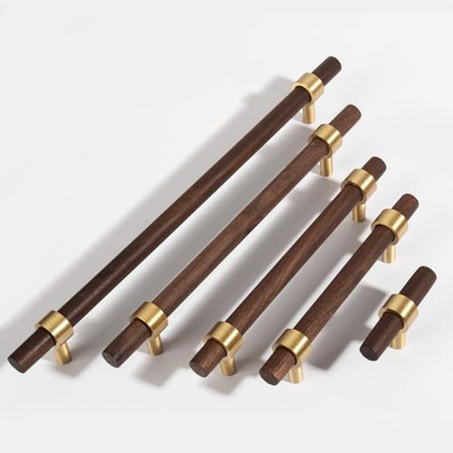 Guolich 2 Stück Schrankgriffe Holz, Einloch Möbelgriffe, Griffe für Küchenschränke, Holzgriffe für Schränke, Griffe Möbel Türgriffe für Küchengriffe, Schrankknöpfe Holz