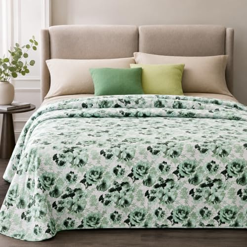 Vionara Home Copriletto Estivo in Cotone Piquet, Matrimoniale 260x260 cm, Copriletto Leggero Ideale per Primavera e Estate, Pratico Confortevole e Traspirante (Alina - Tiffany)