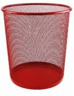 Generisch Papierkorb - Mülleimer - Papiermülleimer - Büropapiermülleimer - Papierkorb Büro - Abfalleimer aus Metall 22 x 26,5 x 28 cm 13 Liter 6 verschiedenen Farben (Rot)
