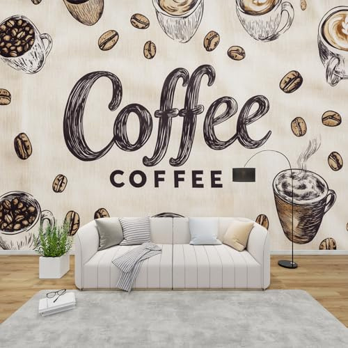 MMYAOKEN Papier Peint Panoramique Café 150x105 cm - Décoration Murale Cuisine Café - Tapisserie Murales Papier Peint Intissé pour Chambre Salon - Moderne Poster Tableaux Photo Muraux