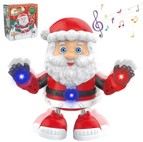 Tanzender Weihnachtsmann, Singender Weihnachtsmann mit Musik, Twerkender Weihnachtsmann, Singende Weihnachtsfiguren, Elektrischer Gehen Swinging Santa Claus mit LED Lichter, Weihnachten Geschenk